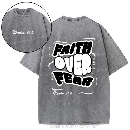 Faith Over Fear Christian Washed T-Shirt