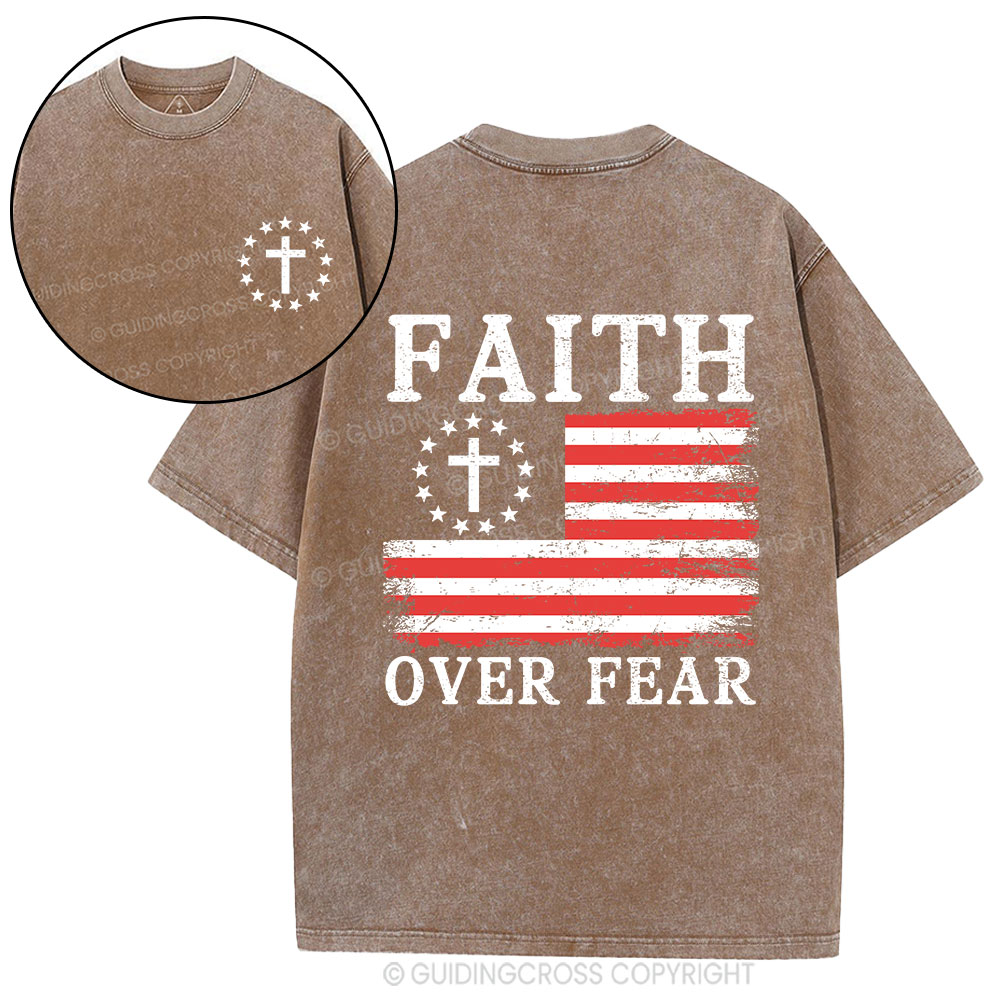 She Loves Jesus And American Too Christian Washed T-Shirt