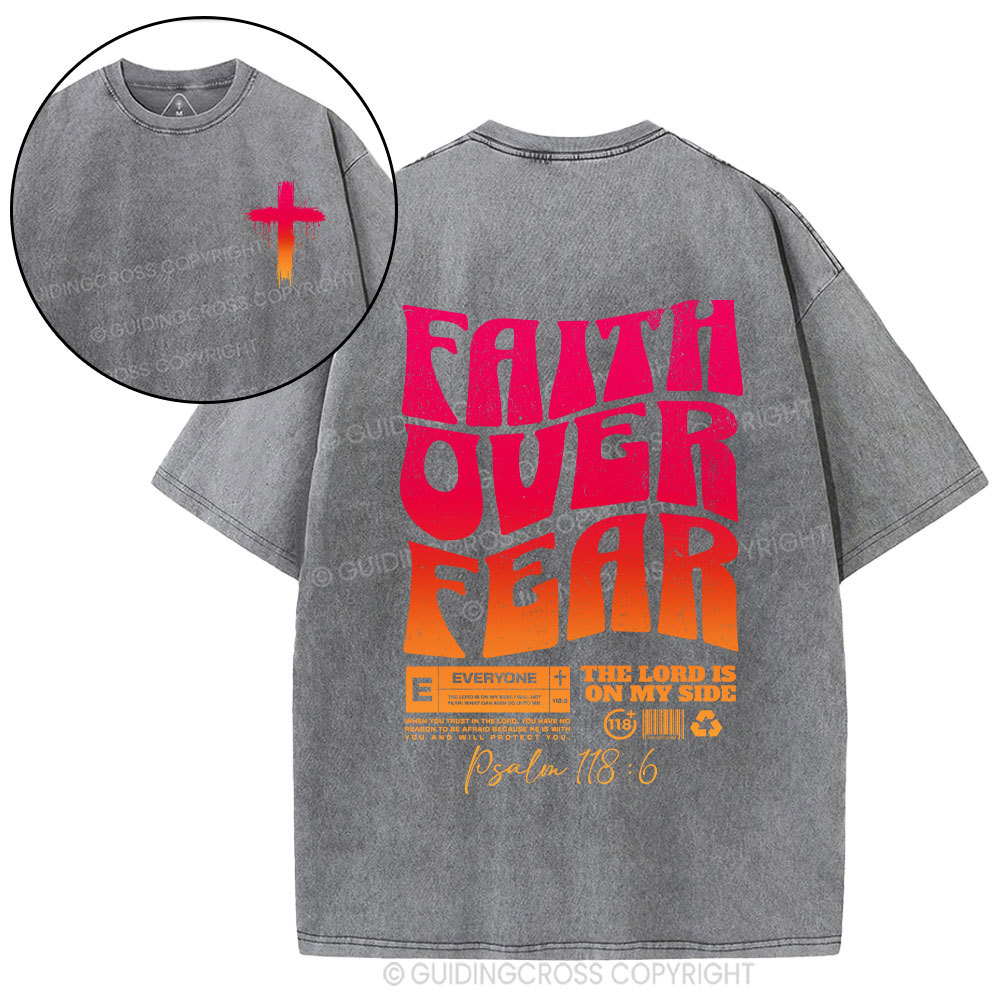 Faith Over Fear Christian Washed T-Shirt