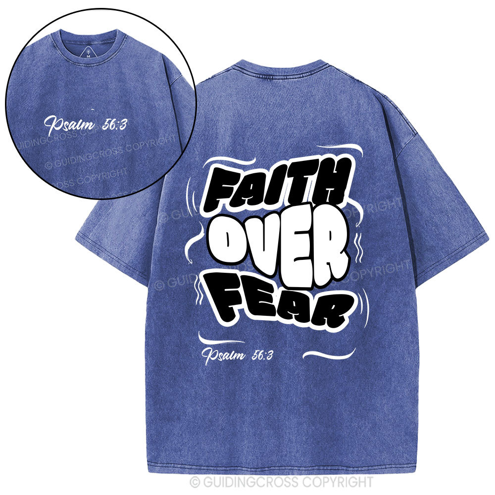 Faith Over Fear Christian Washed T-Shirt