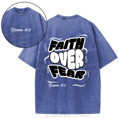 Faith Over Fear Christian Washed T-Shirt