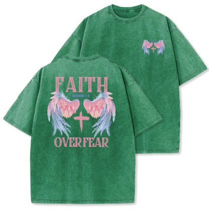Faith Over Fear Christian Washed T-Shirt