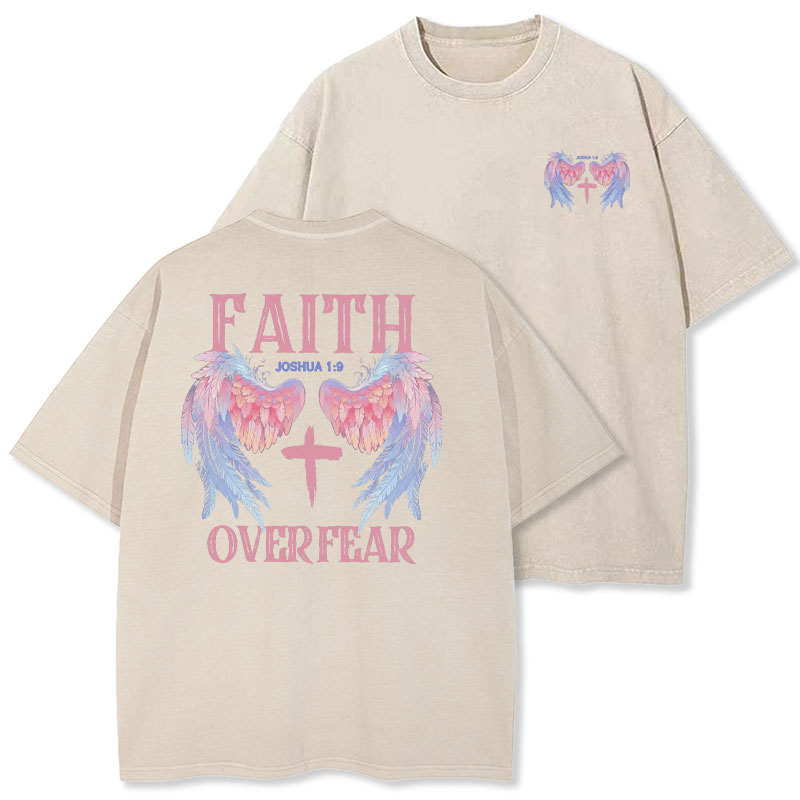 Faith Over Fear Christian Washed T-Shirt