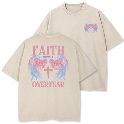 Faith Over Fear Christian Washed T-Shirt