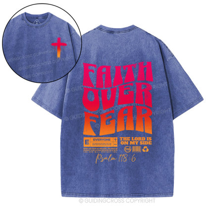Faith Over Fear Christian Washed T-Shirt