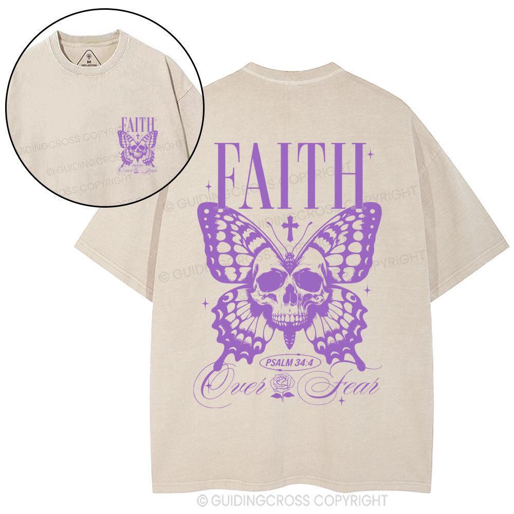 Faith Over Fear Christian Washed T-Shirt
