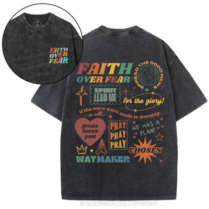 Faith Over Fear Christian Washed T-Shirt