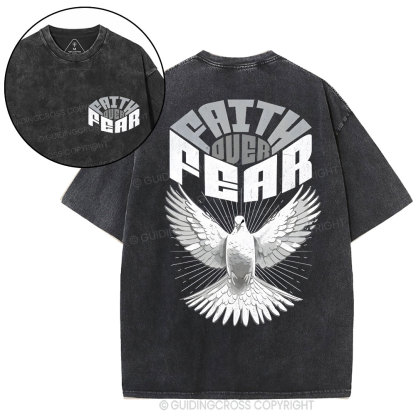 Faith Over Fear Christian Washed T-Shirt