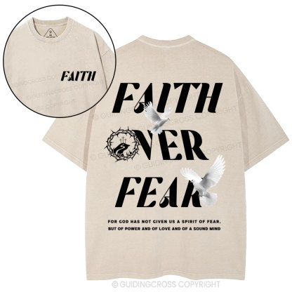 Faith Over Fear Christian Washed T-Shirt