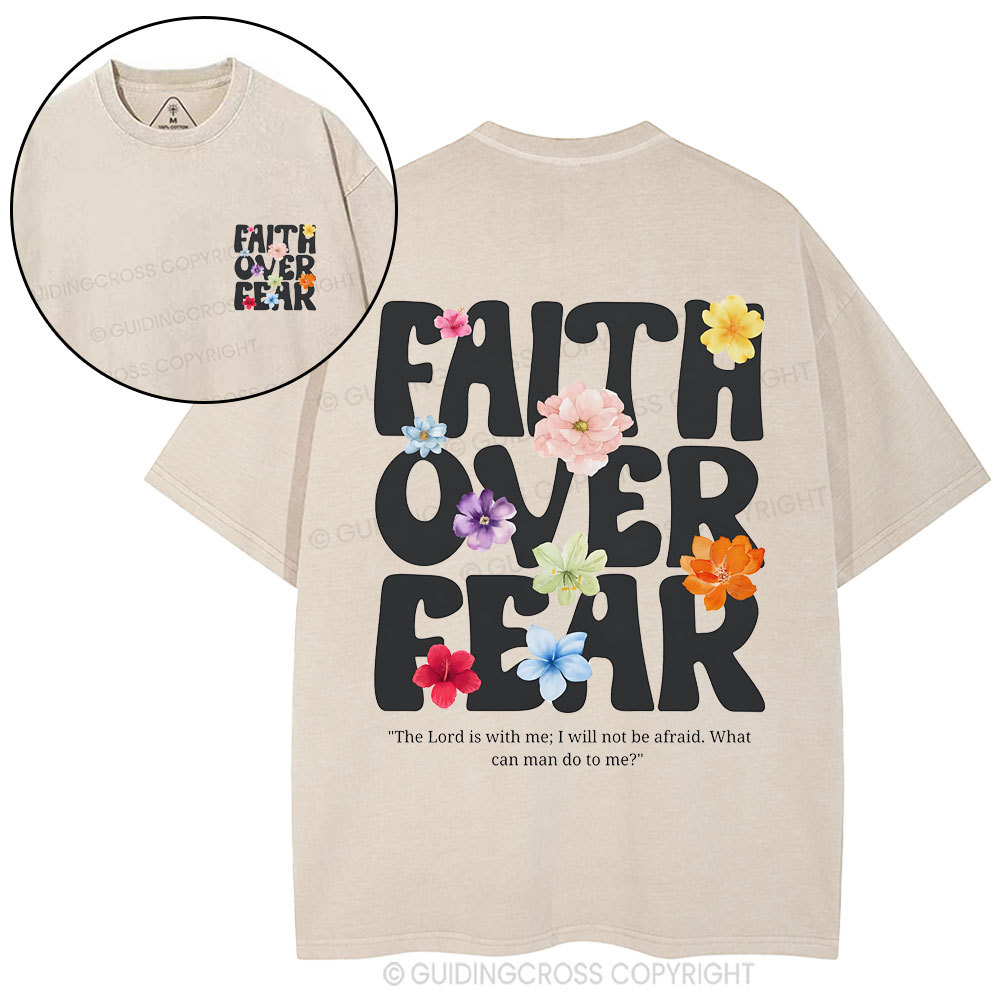 Faith Can Move Mountain Christian Washed T-Shirt