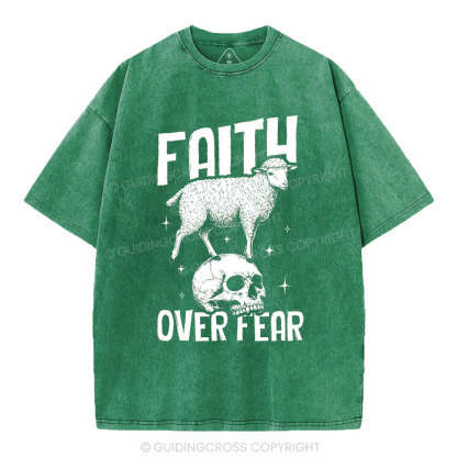 Faith Over Fear Christian Washed T-Shirt
