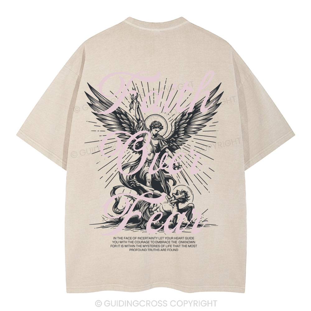 Faith Over Fear Christian Washed T-Shirt