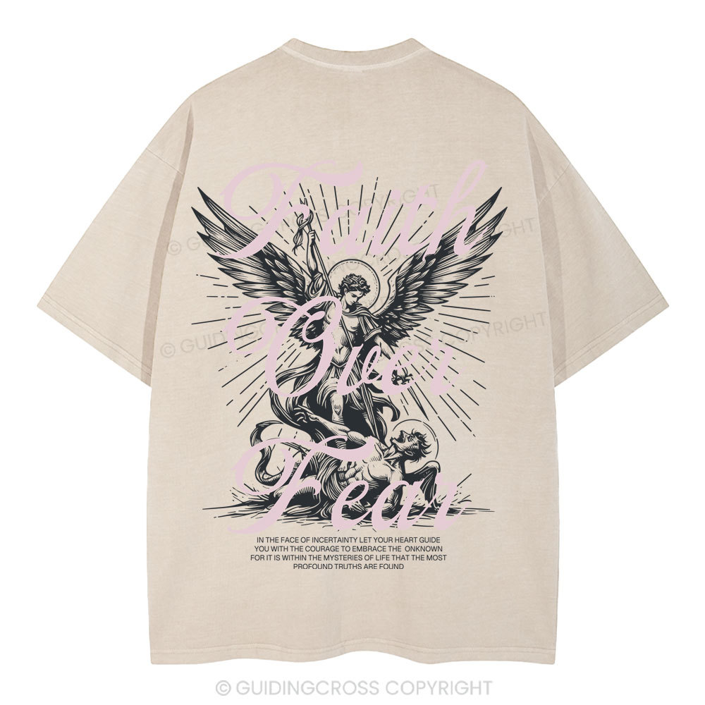 Faith Over Fear Christian Washed T-Shirt