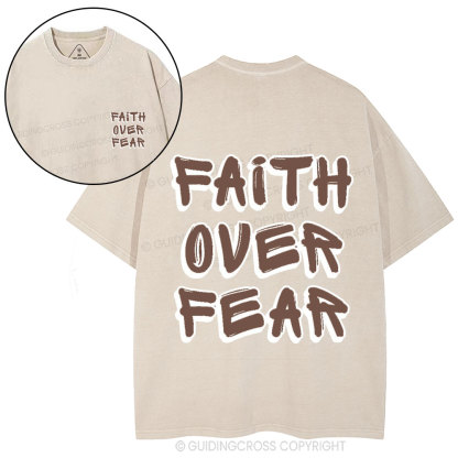 Faith Over Fear Christian Washed T-Shirt