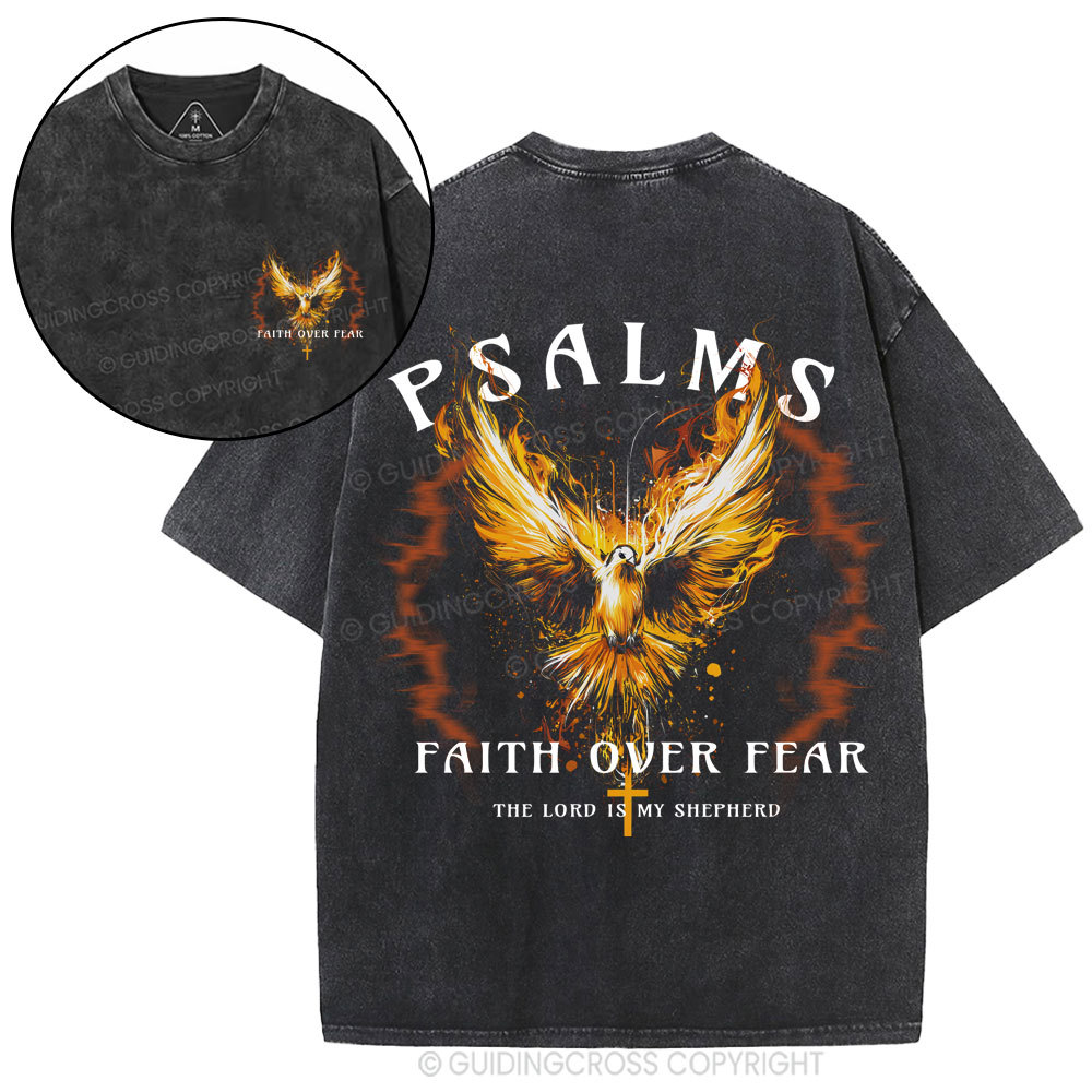Faith Over Fear Christian Washed T-Shirt