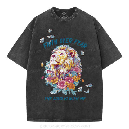 Faith Over Fear Christian Washed T-Shirt