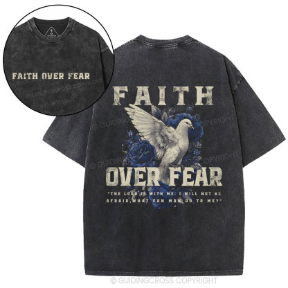 Faith Over Fear Christian Washed T-Shirt