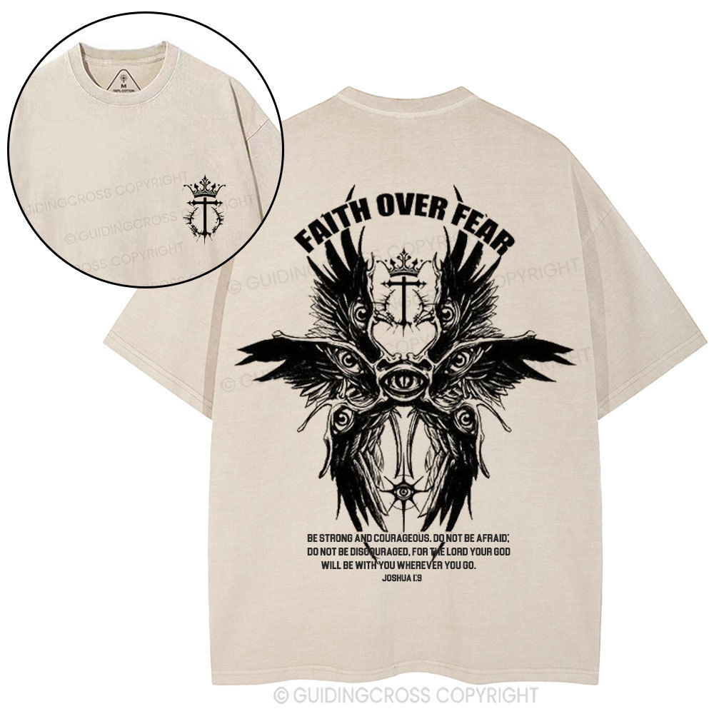 Faith Over Fear Christian Washed T-Shirt