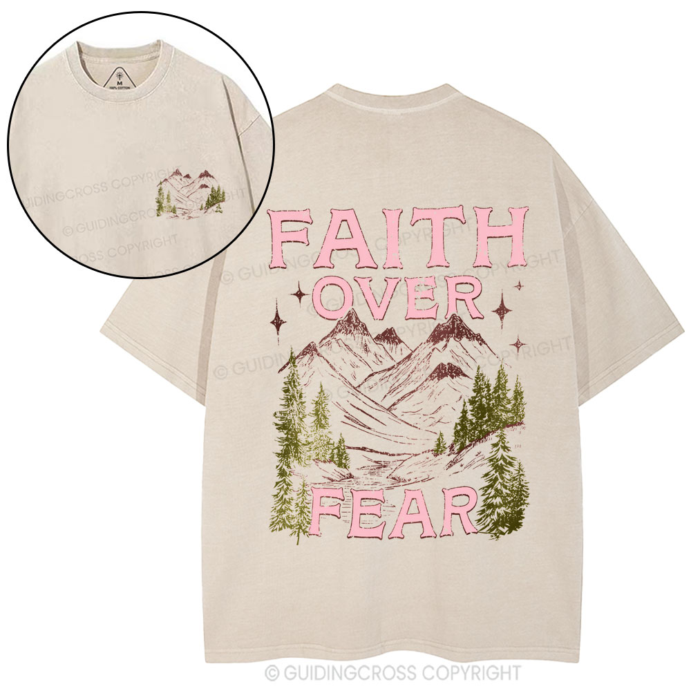 Faith Over Fear Christian Washed T-Shirt