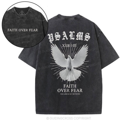 Faith Over Fear Christian Washed T-Shirt