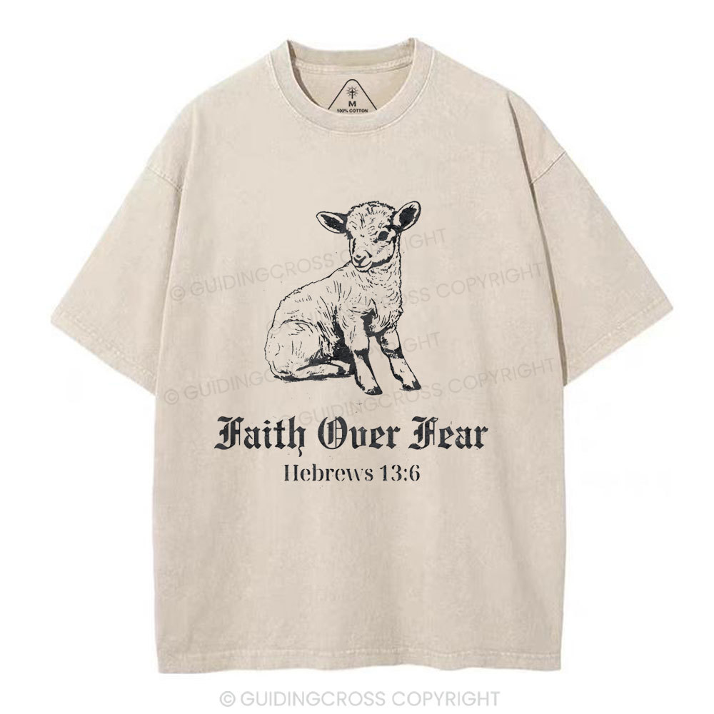 Faith Over Fear Christian Washed T-Shirt