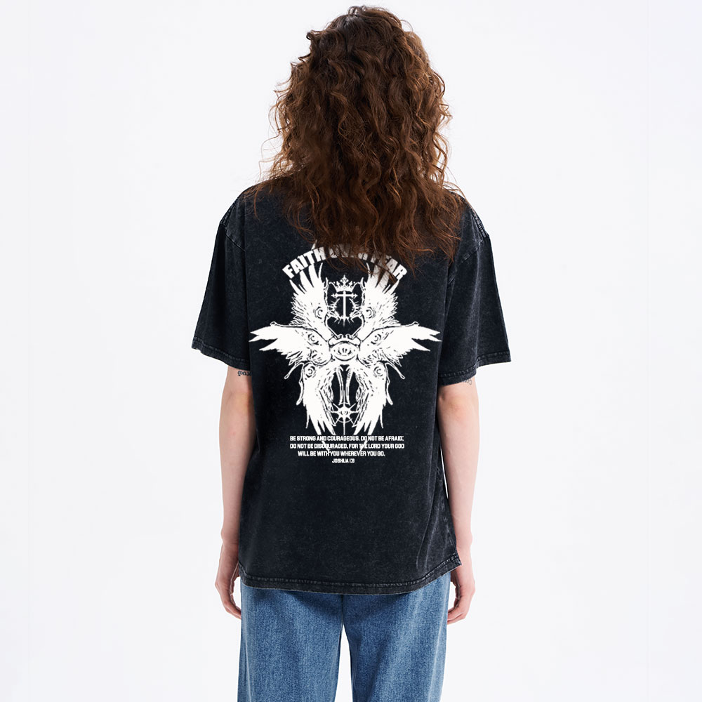 Faith Over Fear Christian Washed T-Shirt