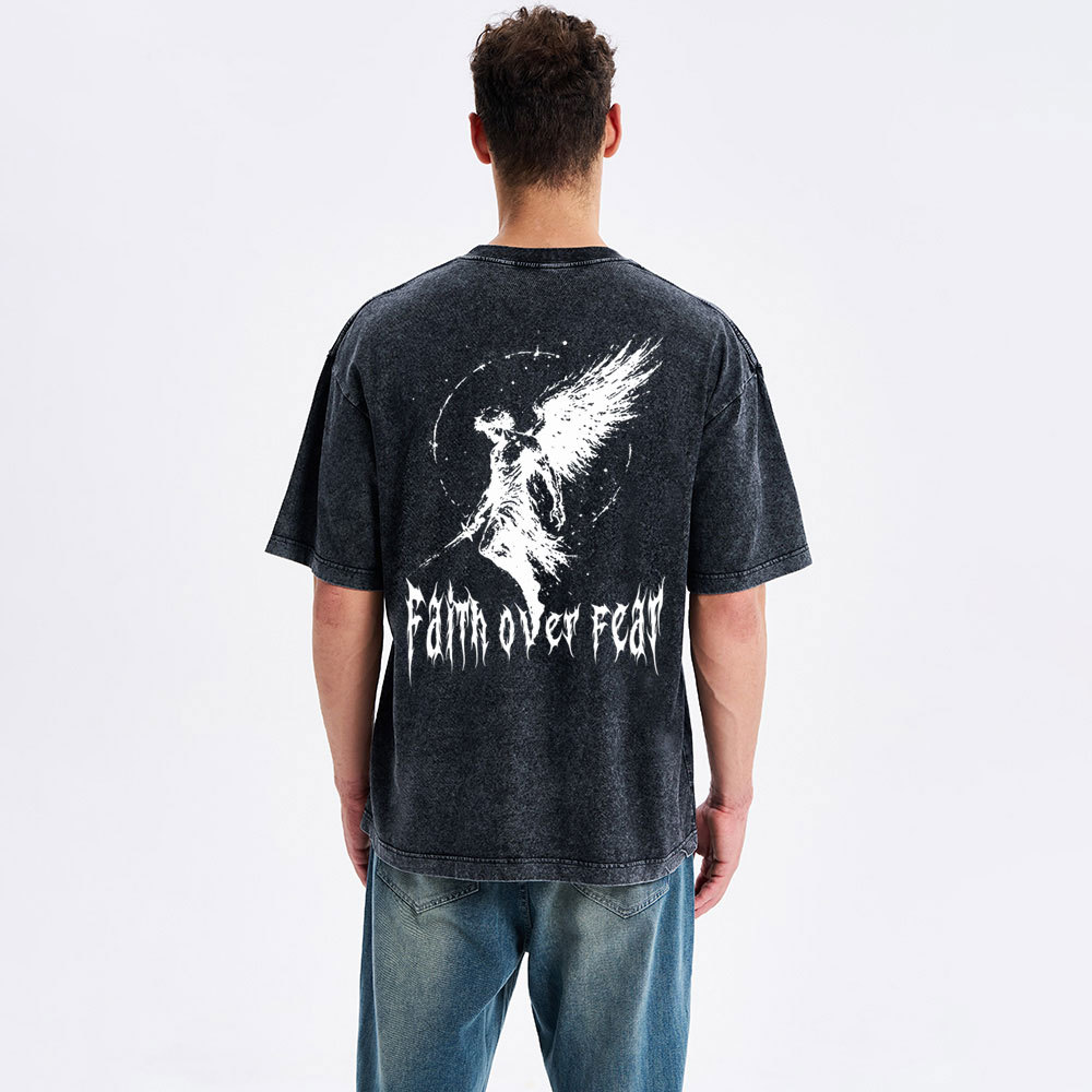 Faith Over Fear Christian Washed T-Shirt
