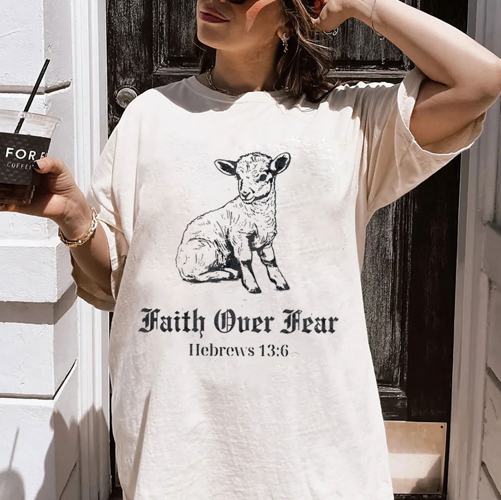 Faith Over Fear Christian Washed T-Shirt