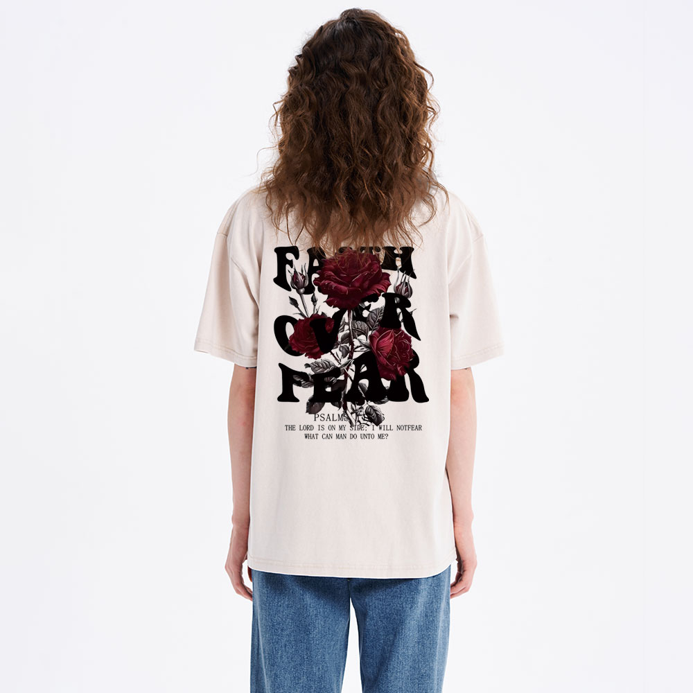 Faith Over Fear Christian Washed T-Shirt