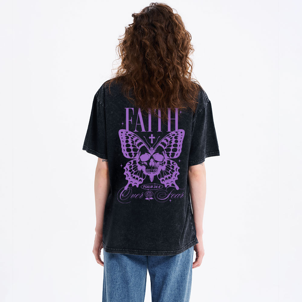 Faith Over Fear Christian Washed T-Shirt
