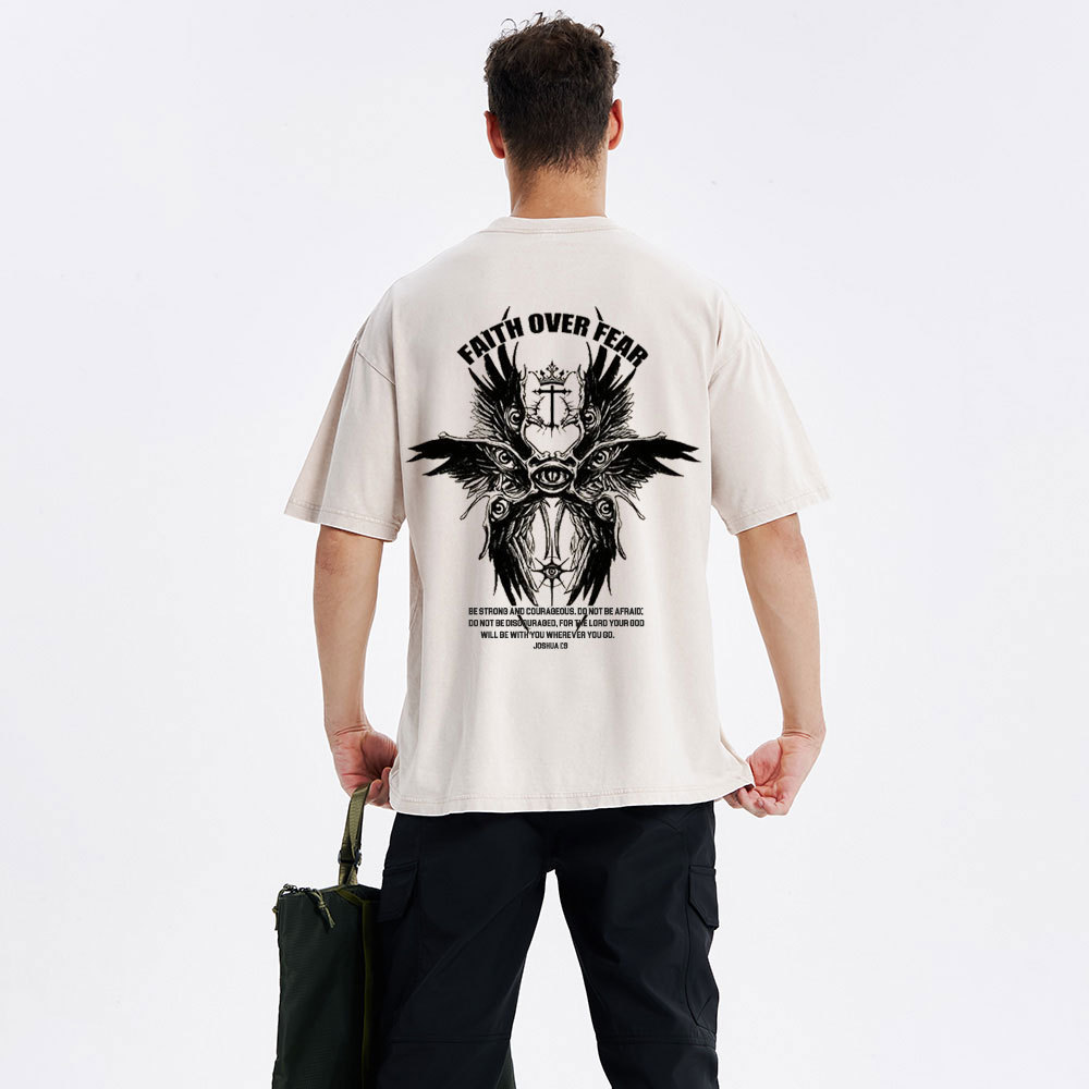 Faith Over Fear Christian Washed T-Shirt