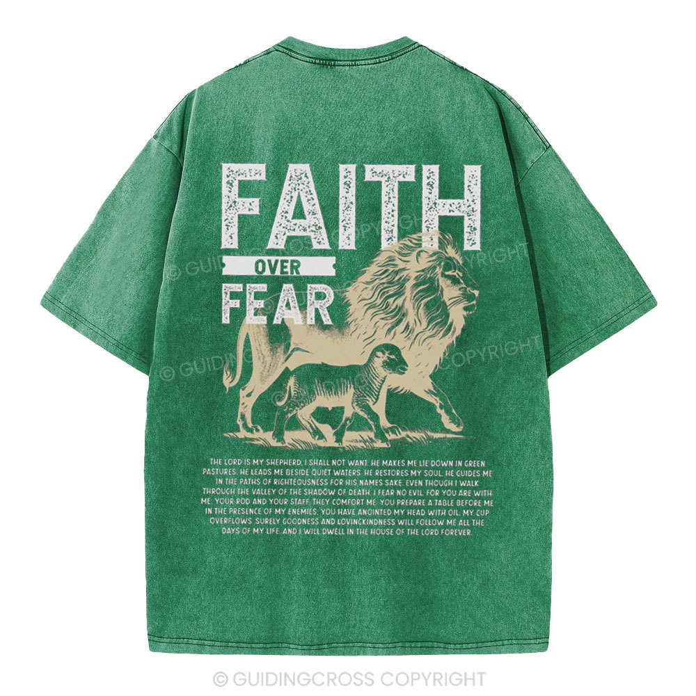 Faith Over Fear Christian Washed T-Shirt