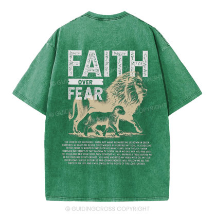 Faith Over Fear Christian Washed T-Shirt