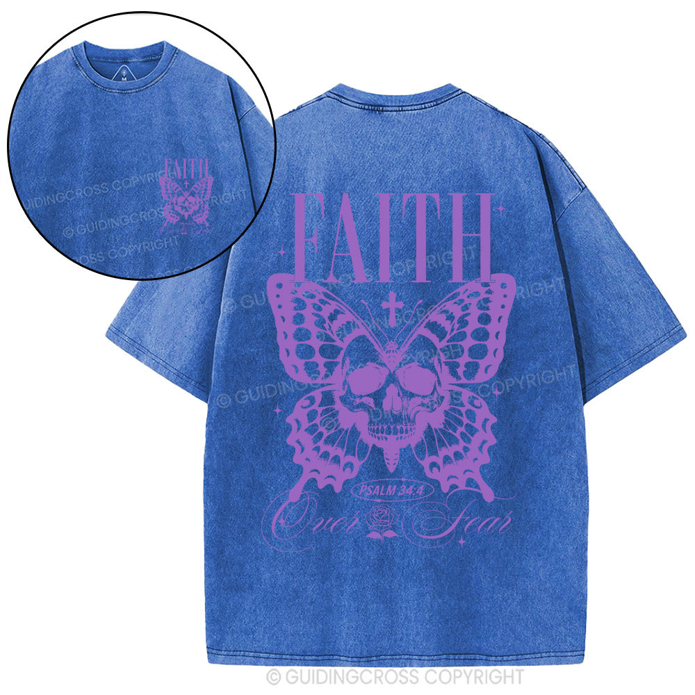 Faith Over Fear Christian Washed T-Shirt