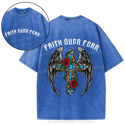 Faith Over Fear Christian Washed T-Shirt