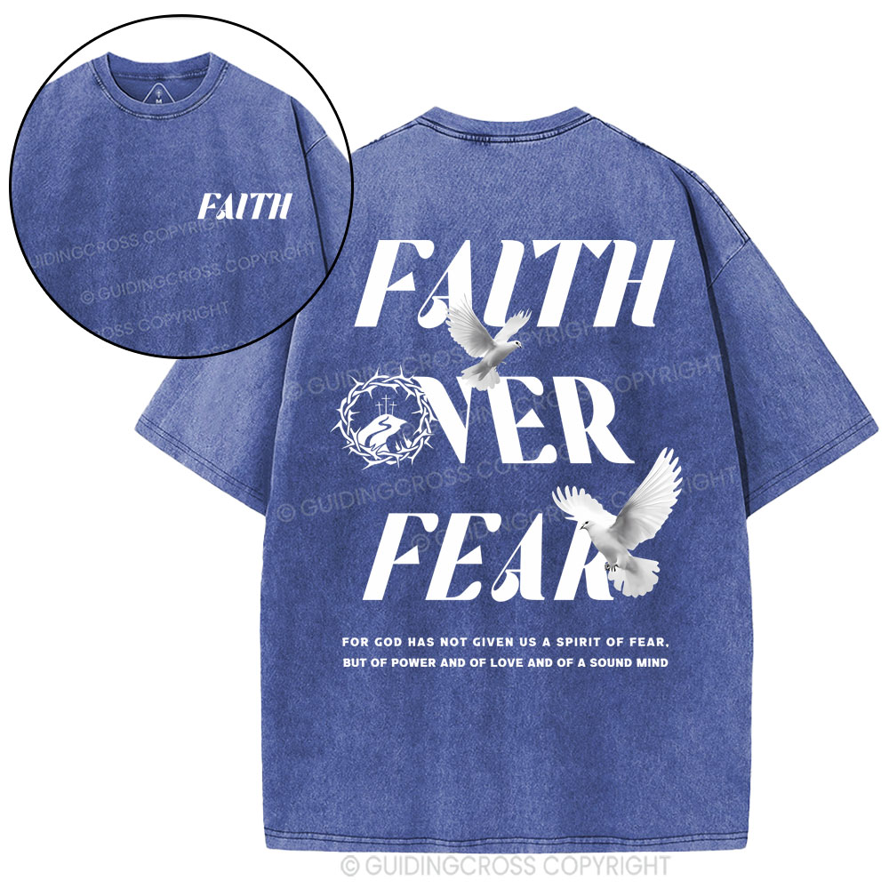 Faith Over Fear Christian Washed T-Shirt