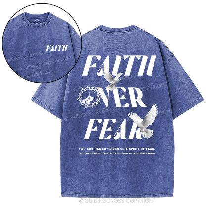 Faith Over Fear Christian Washed T-Shirt