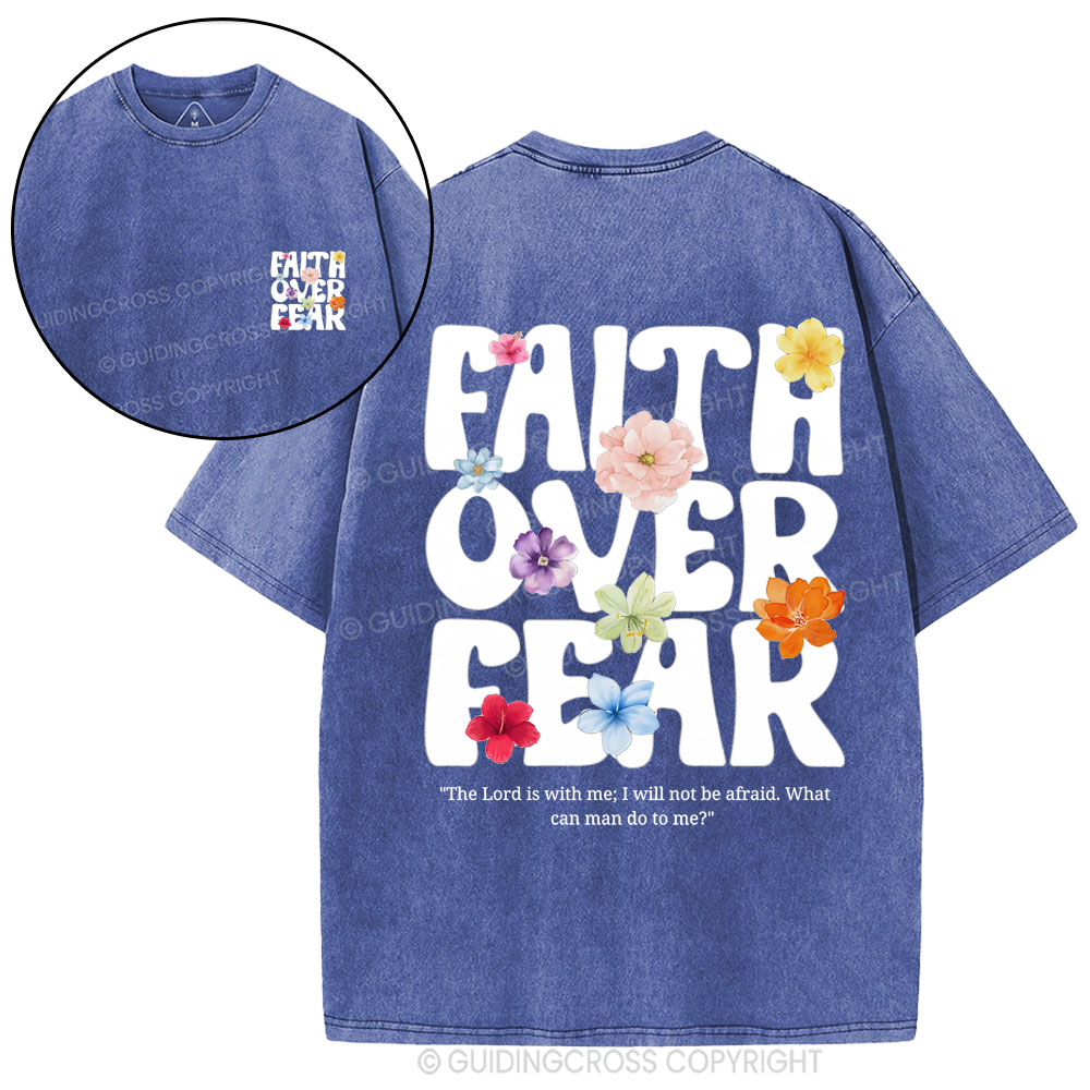 Faith Can Move Mountain Christian Washed T-Shirt
