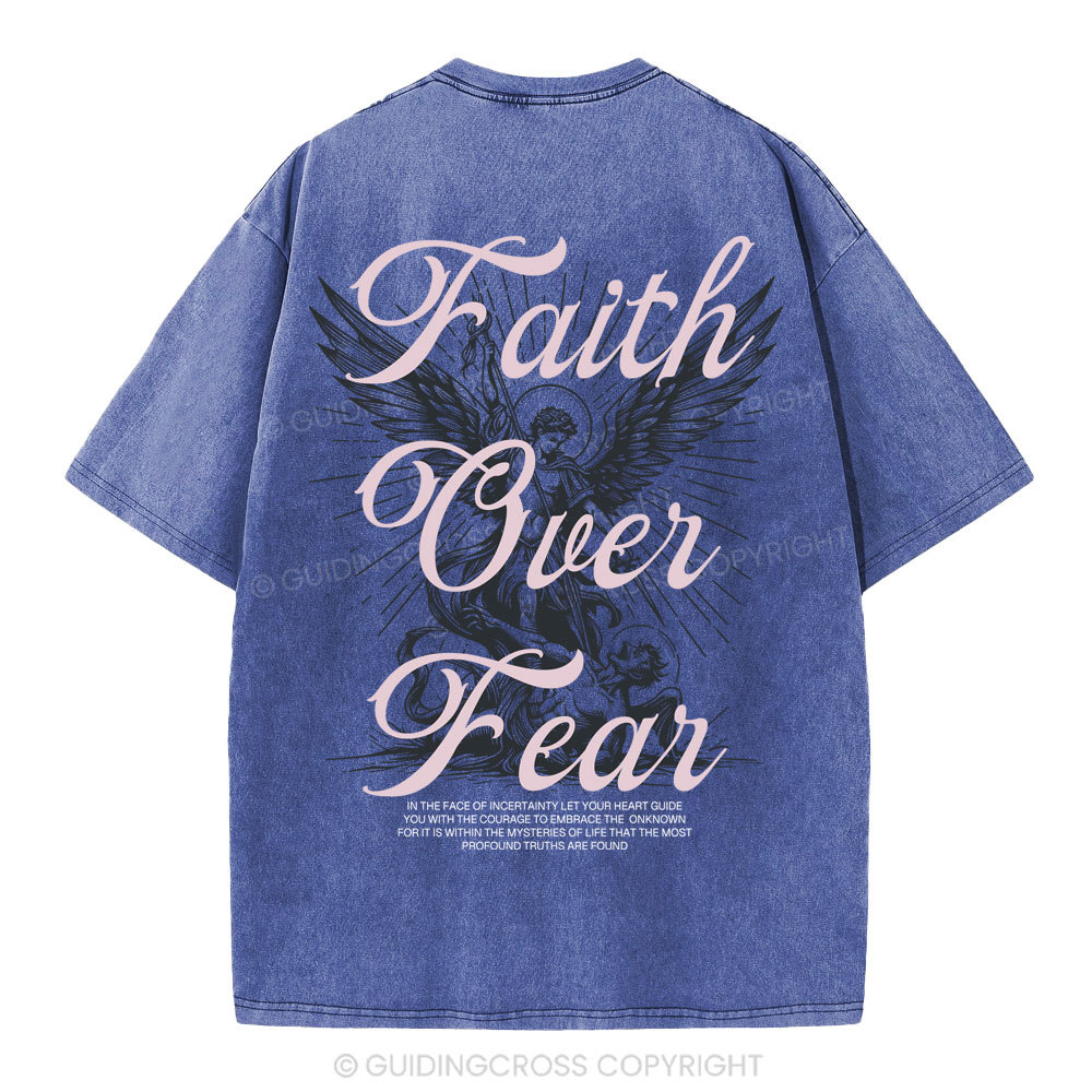 Faith Over Fear Christian Washed T-Shirt