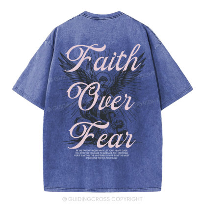 Faith Over Fear Christian Washed T-Shirt