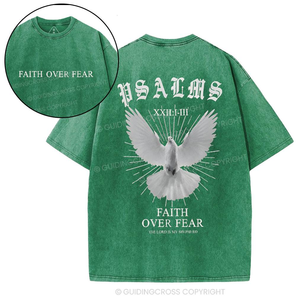 Faith Over Fear Christian Washed T-Shirt