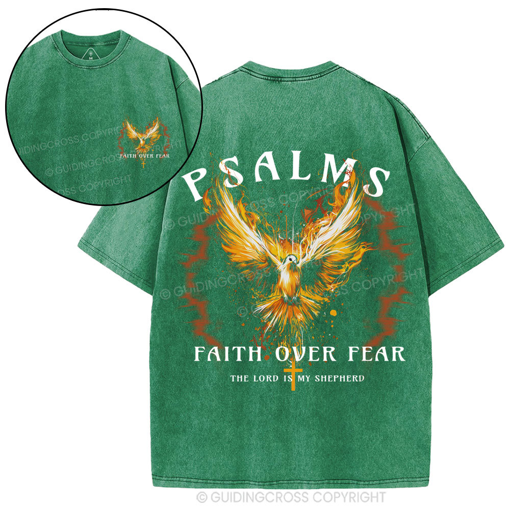 Faith Over Fear Christian Washed T-Shirt