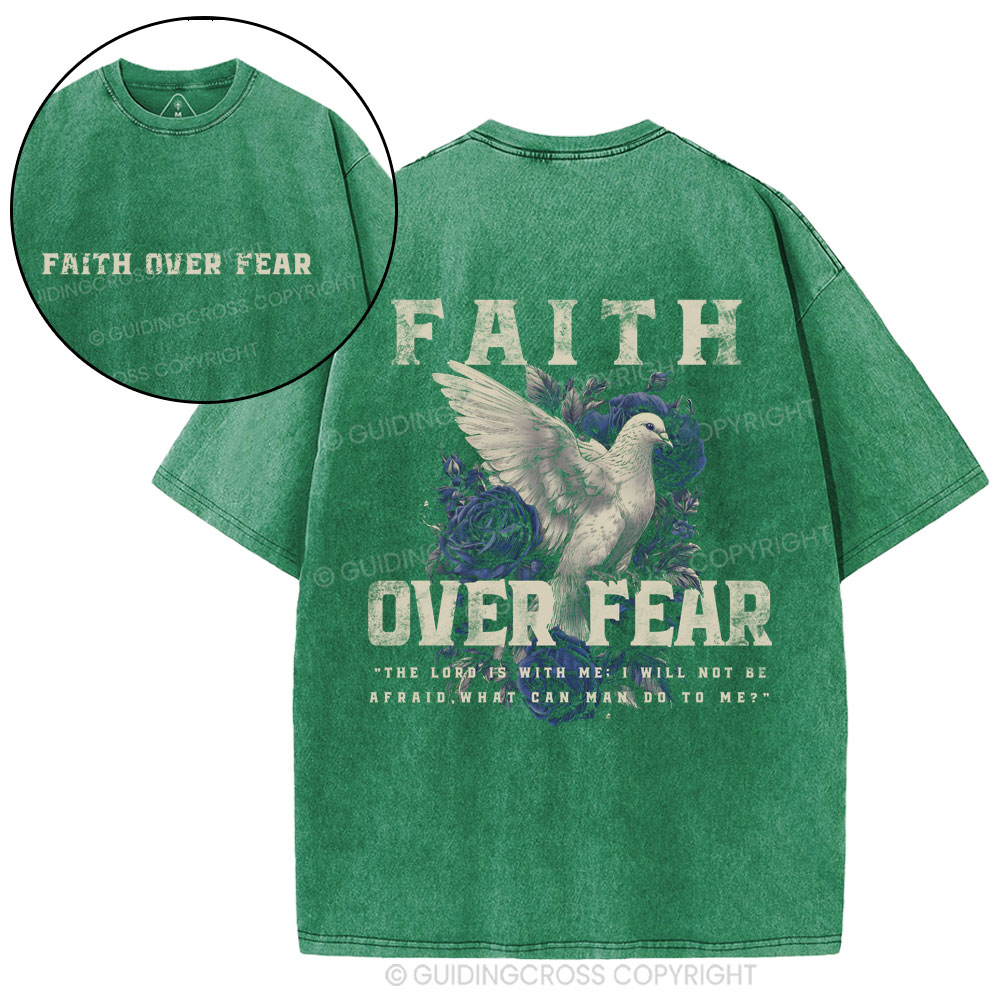Faith Over Fear Christian Washed T-Shirt