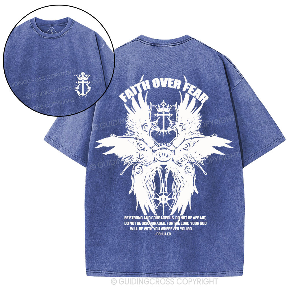 Faith Over Fear Christian Washed T-Shirt