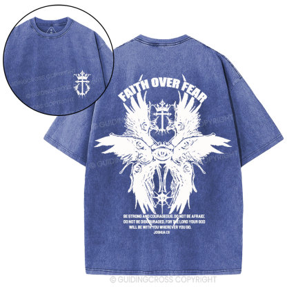 Faith Over Fear Christian Washed T-Shirt