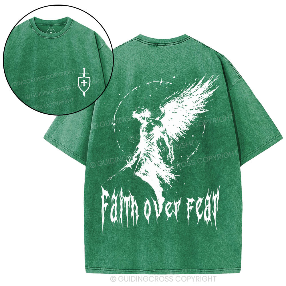 Faith Over Fear Christian Washed T-Shirt