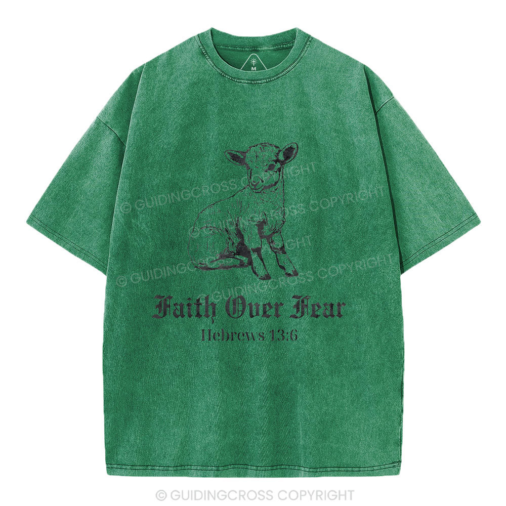 Faith Over Fear Christian Washed T-Shirt