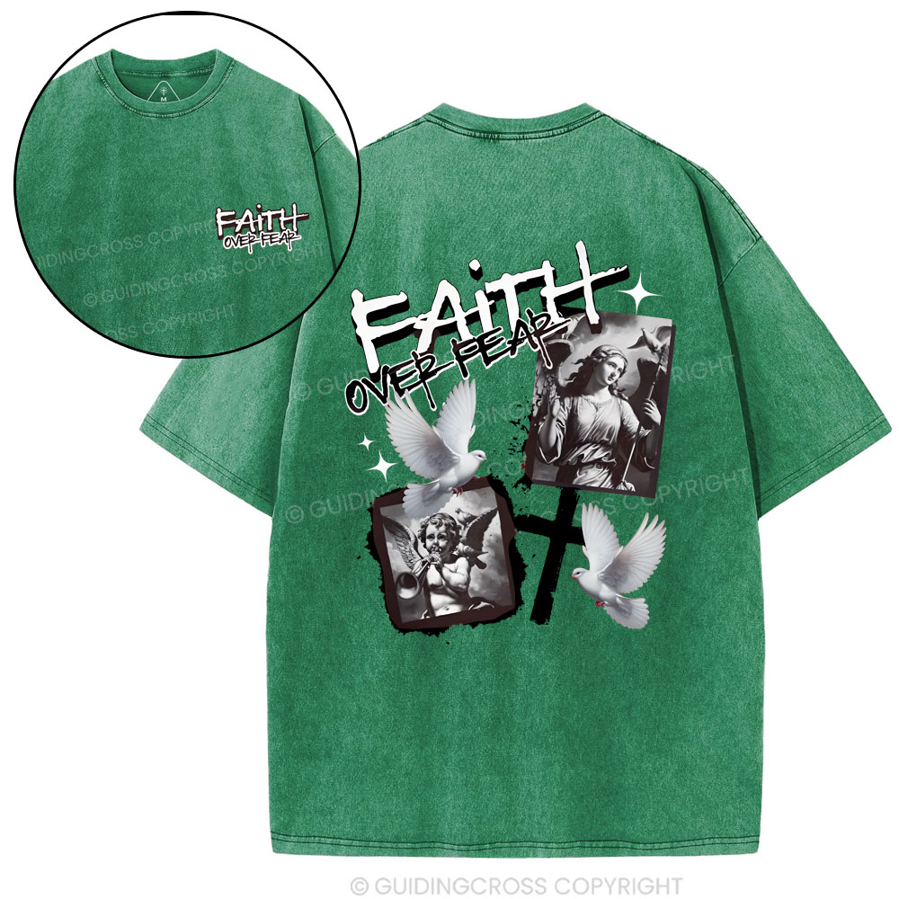 Faith Over Fear Christian Washed T-Shirt