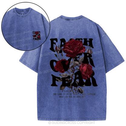 Faith Over Fear Christian Washed T-Shirt