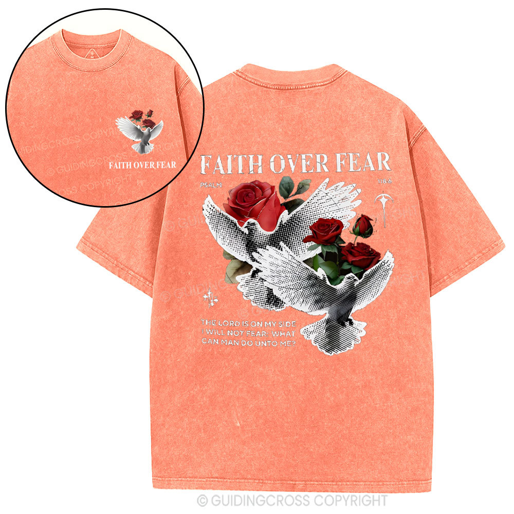 Faith Over Fear Christian Washed T-Shirt